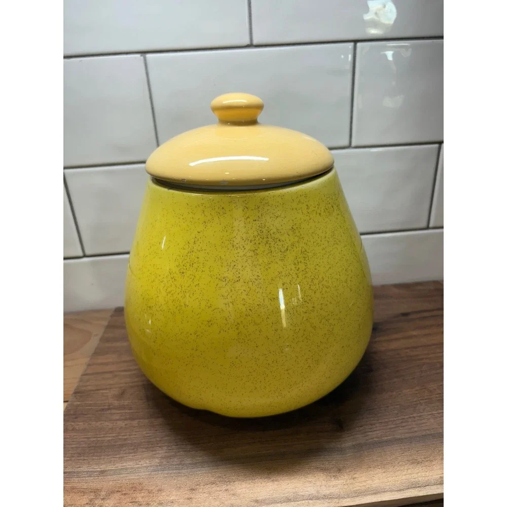 Vintage Mid Century Ceramic Kitchen Canister Jar with‎ Lid Stampled & Numbered